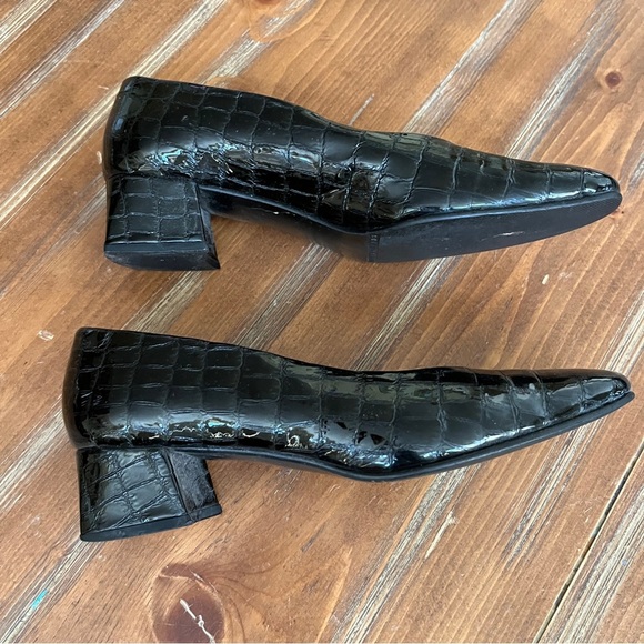 Etienne Aigner Black Croc-Patterned Heels 7M - Picture 2 of 7
